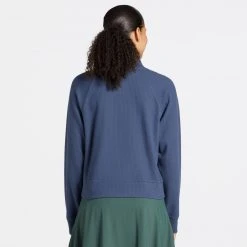 CALIA Women's Texture Long Sleeve Mock Neck Golf Shirt Ripe Boysenberry -Golf Apparel Shop unnamed file 100