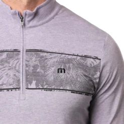 TravisMathew Men's Floaties 1/4 Zip Golf Pullover Heather Mulled Grape -Golf Apparel Shop unnamed file 10031