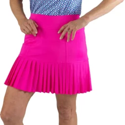 Jofit Women's Long Knife Pleat 16'' Golf Skort Flourescent Pink