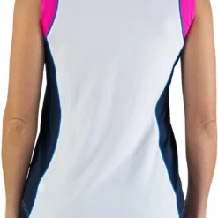 Jofit Women's Color Block Sleeveless 1/4 Zip Golf Polo White 9 Jofit Women's Color Block Sleeveless 1/4 Zip Golf Polo White -Golf Apparel Shop unnamed file 10068