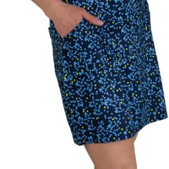 Jofit Women's Long Mina Jacquard 17" Golf Skort Midnight Daisy Print