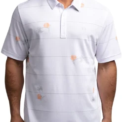 TravisMathew Men's Panther Golf Polo White