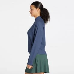 CALIA Women's Texture Long Sleeve Mock Neck Golf Shirt Ripe Boysenberry -Golf Apparel Shop unnamed file 101