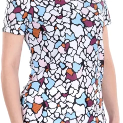SwingDish Women's Karina Short Sleeve Golf Top Printed