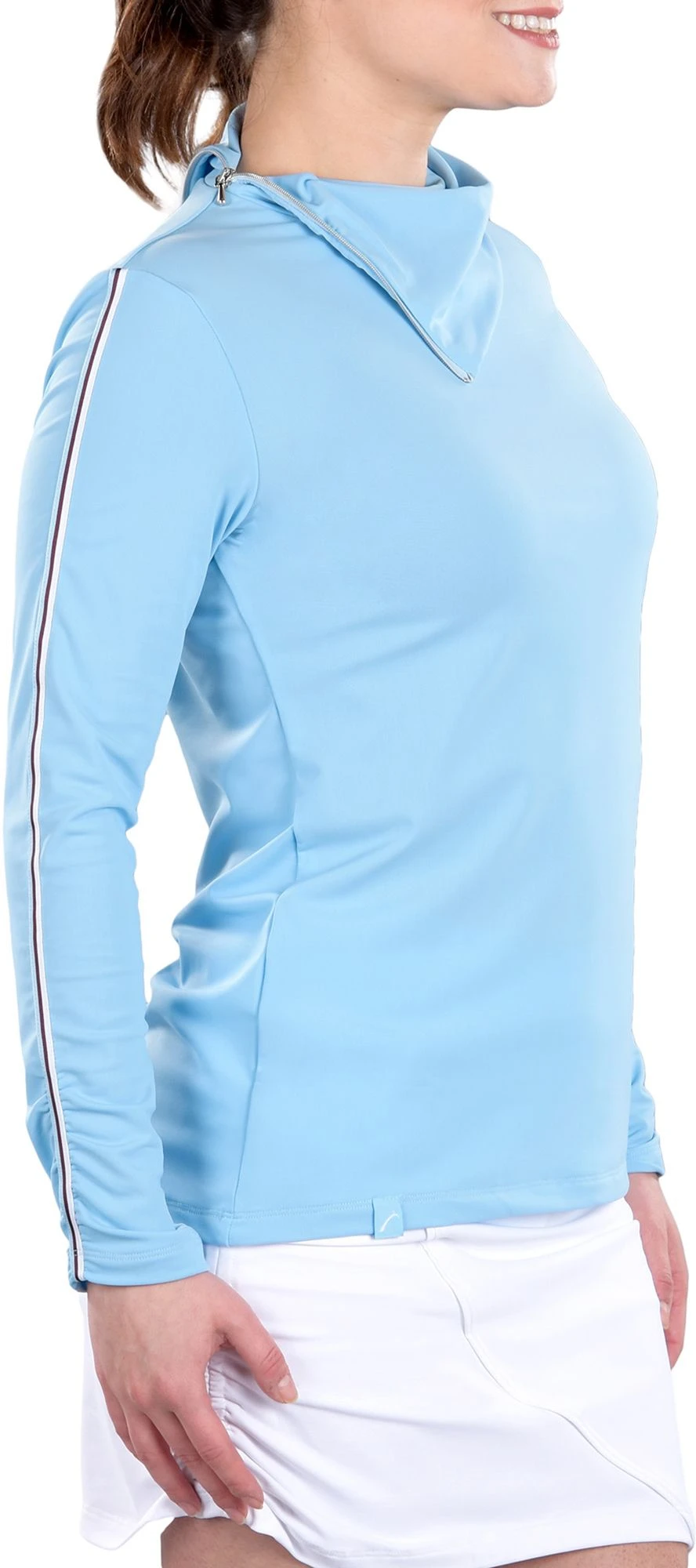 SwingDish Women's Ellie Long Sleeve Golf Top Blue 6 SwingDish Women's Ellie Long Sleeve Golf Top Blue - Image 4