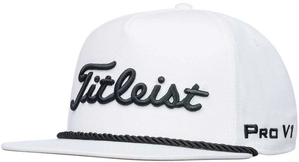 Titleist Men's 2020 Tour Rope Flat Brim Golf Hat White/black 3 Titleist Men's 2020 Tour Rope Flat Brim Golf Hat White/black