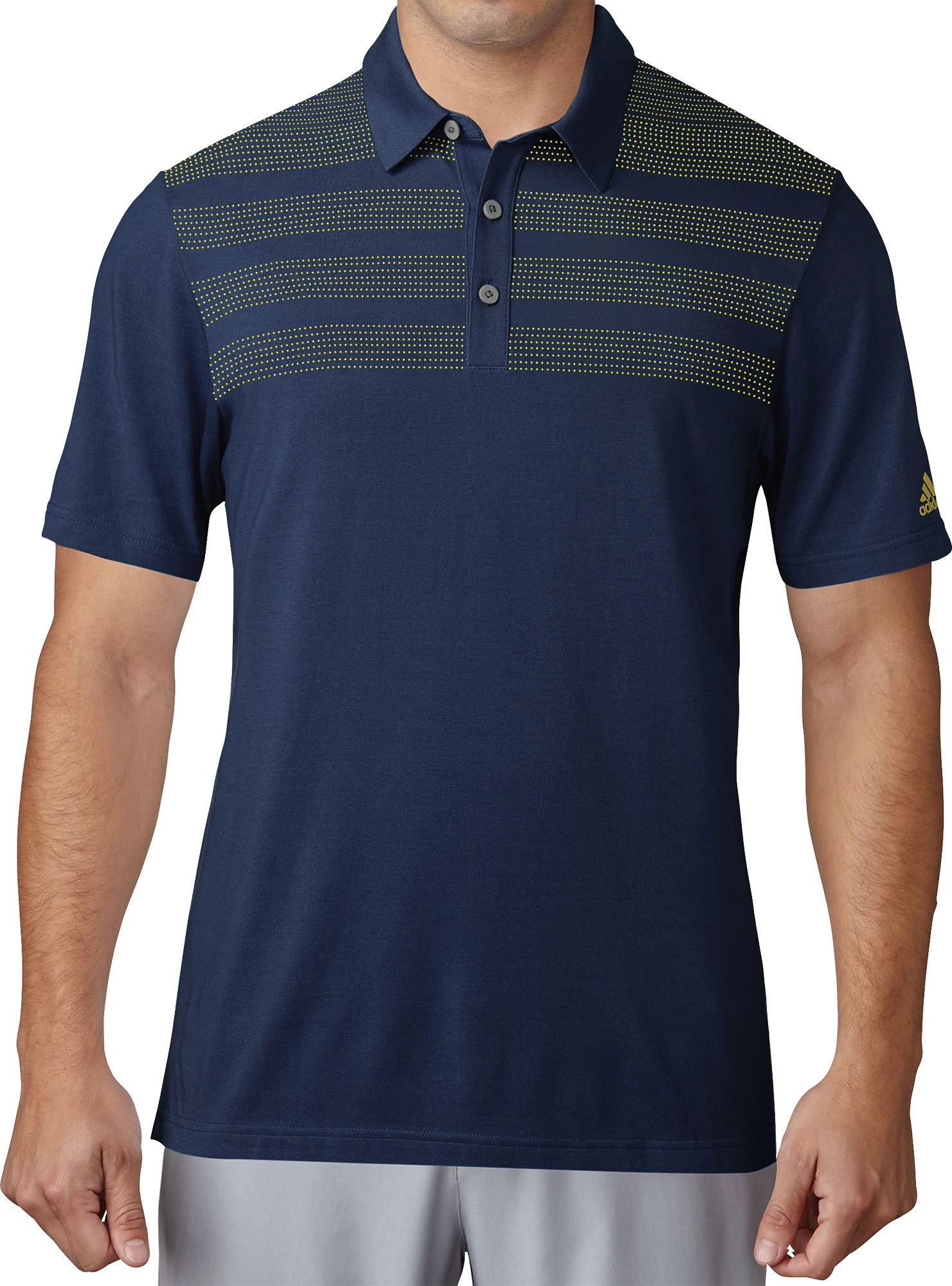 Adidas Men's 3-Stripes Mapped Golf Polo Dark Blue 3 Adidas Men's 3-Stripes Mapped Golf Polo Dark Blue