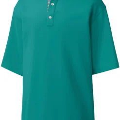 FootJoy Men's Solid Pique Stripe Trim Golf Polo Emerald