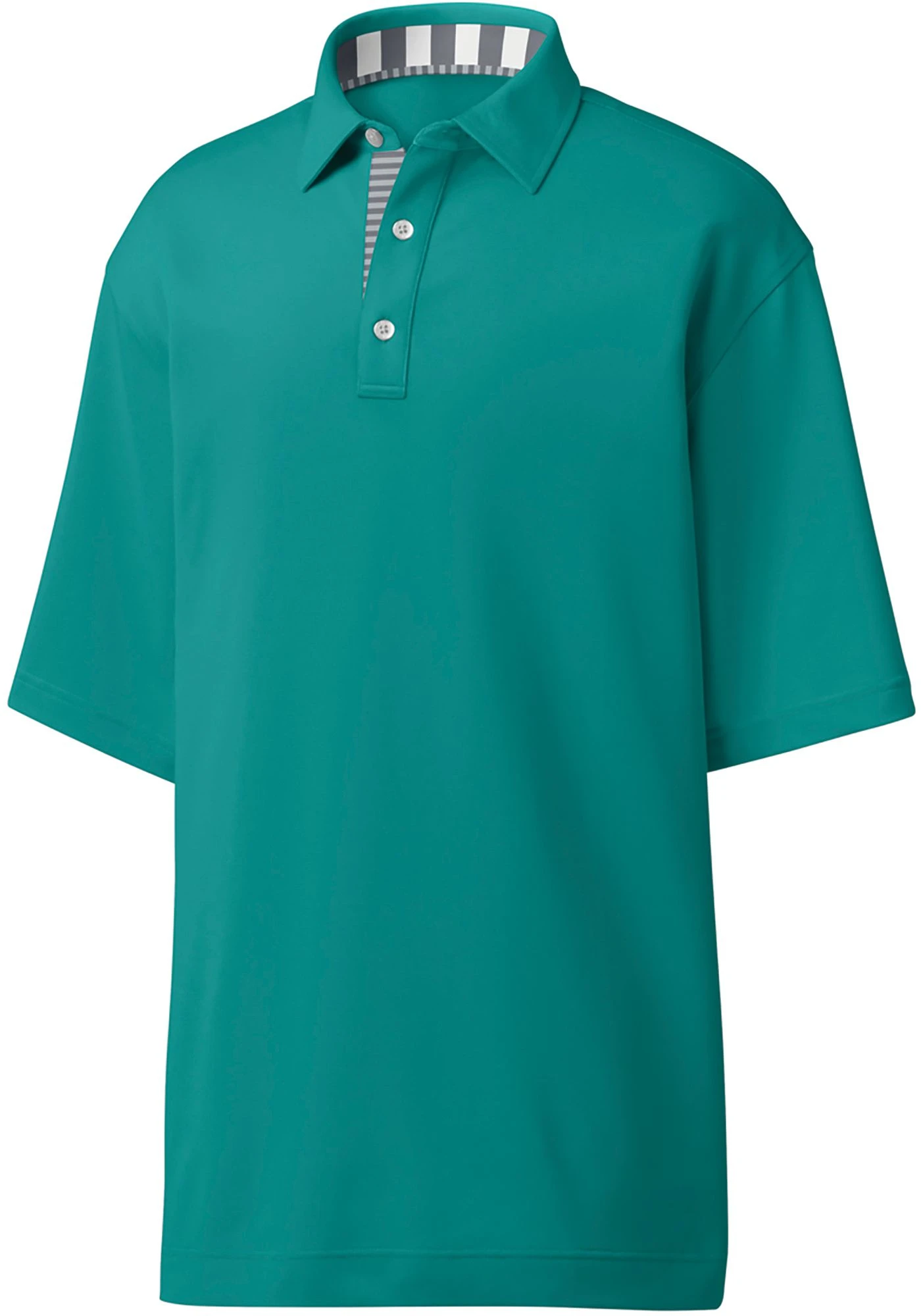 FootJoy Men's Solid Pique Stripe Trim Golf Polo Emerald 3 FootJoy Men's Solid Pique Stripe Trim Golf Polo Emerald