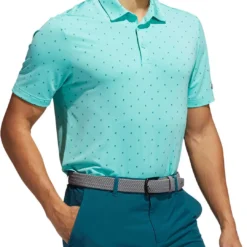 Adidas Men's Ultimate Print Polo Shirt Acid Mint/wild Teal -Golf Apparel Shop unnamed file 10316