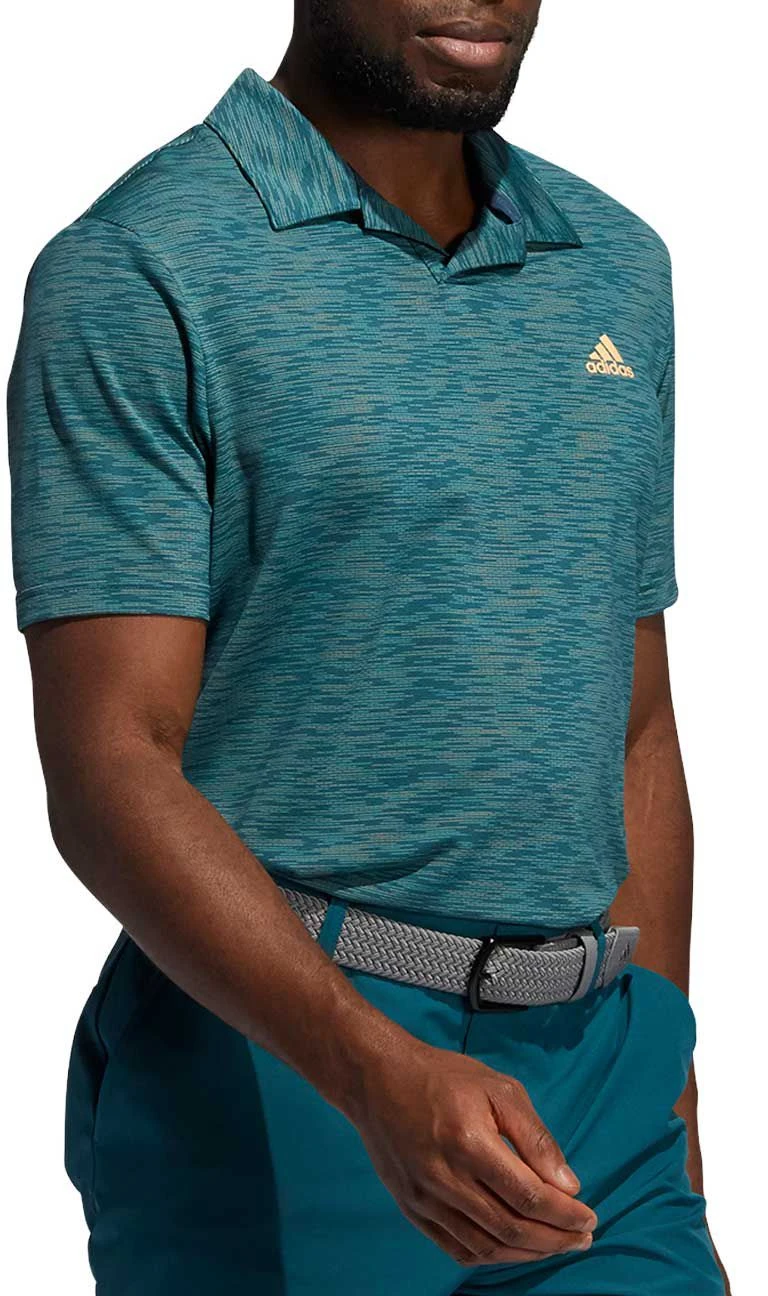 Adidas Men's HEAT.RDY Broken Stripe Golf Polo Wild Teal/acid Mint/orang 5 Adidas Men's HEAT.RDY Broken Stripe Golf Polo Wild Teal/acid Mint/orang - Image 3