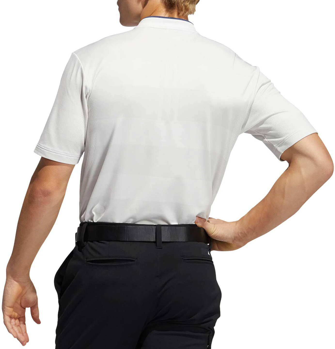 Adidas Men's Primeknit Golf Polo Shirt White/grey One 4 Adidas Men's Primeknit Golf Polo Shirt White/grey One - Image 2