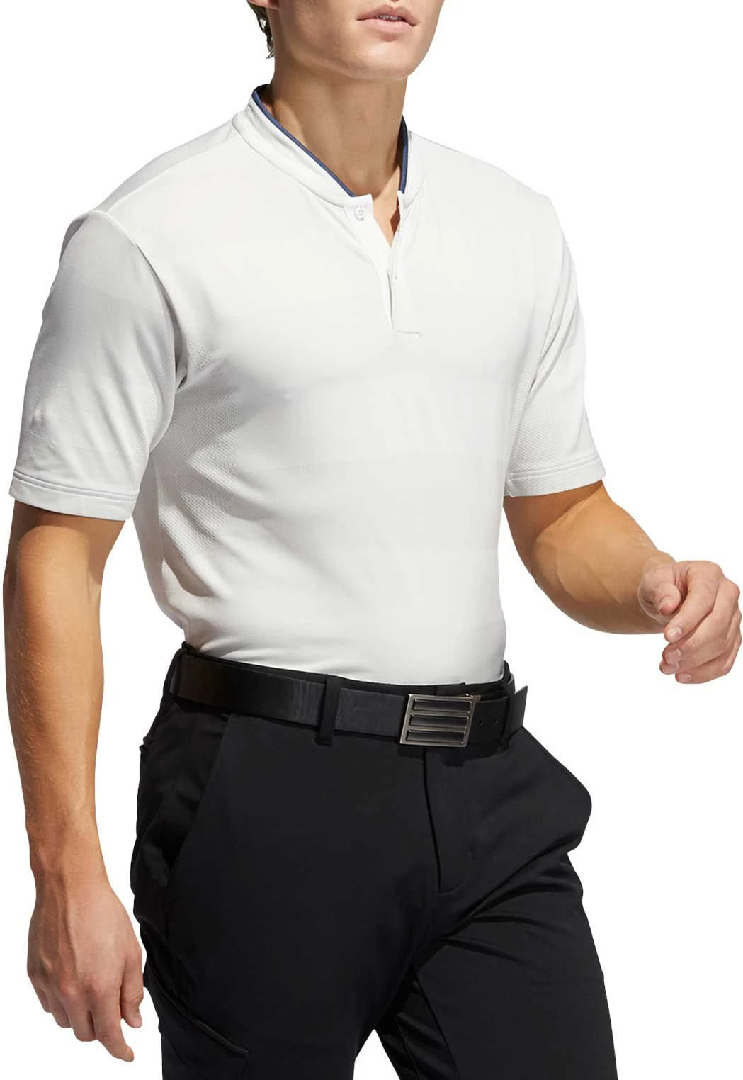 Adidas Men's Primeknit Golf Polo Shirt White/grey One 5 Adidas Men's Primeknit Golf Polo Shirt White/grey One - Image 3