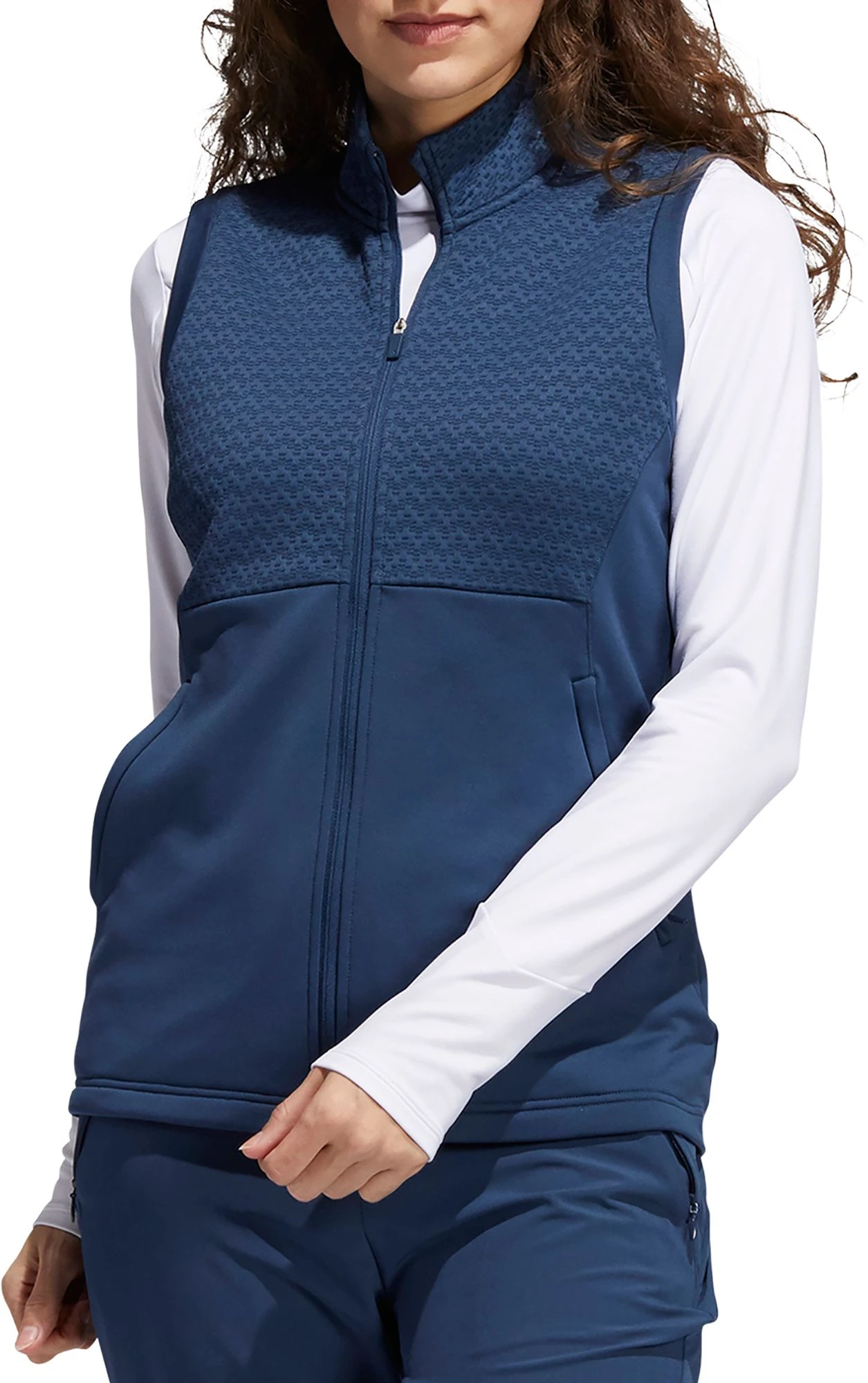 Adidas Women's Primegreen COLD.RDY Full Zip Golf Vest Crew Navy 3 Adidas Women's Primegreen COLD.RDY Full Zip Golf Vest Crew Navy