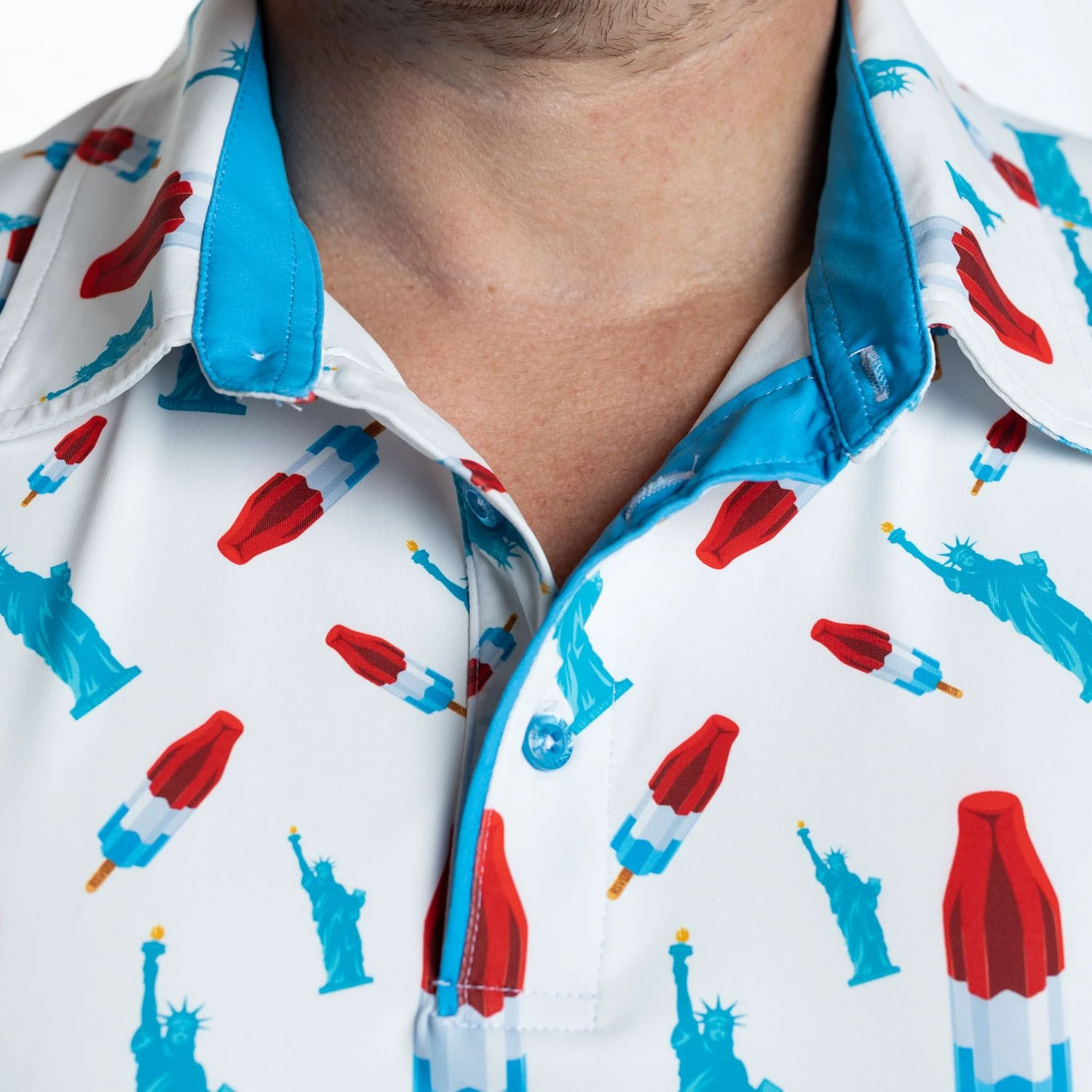 Breakfast Balls Men's America Pops & Freedom All Day Golf Polo White 4 Breakfast Balls Men's America Pops & Freedom All Day Golf Polo White - Image 2