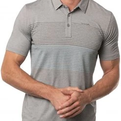 TravisMathew Men's Quiet Nights Golf Polo Heather Medium Grey