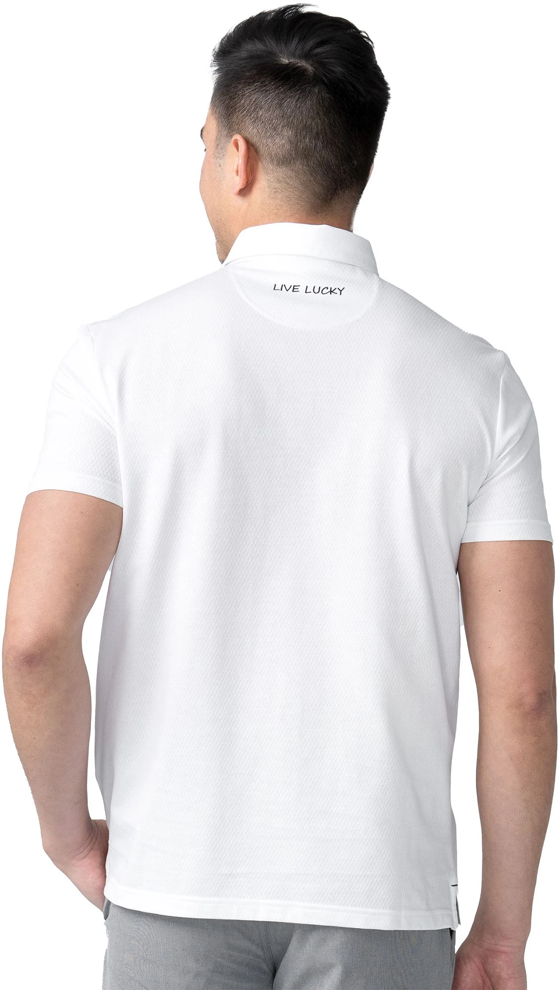 Black Clover Men's Link Golf Polo White 4 Black Clover Men's Link Golf Polo White - Image 2