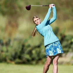 Slazenger Women's UV Long Sleeve Golf Pullover Blue Cove -Golf Apparel Shop unnamed file 10524