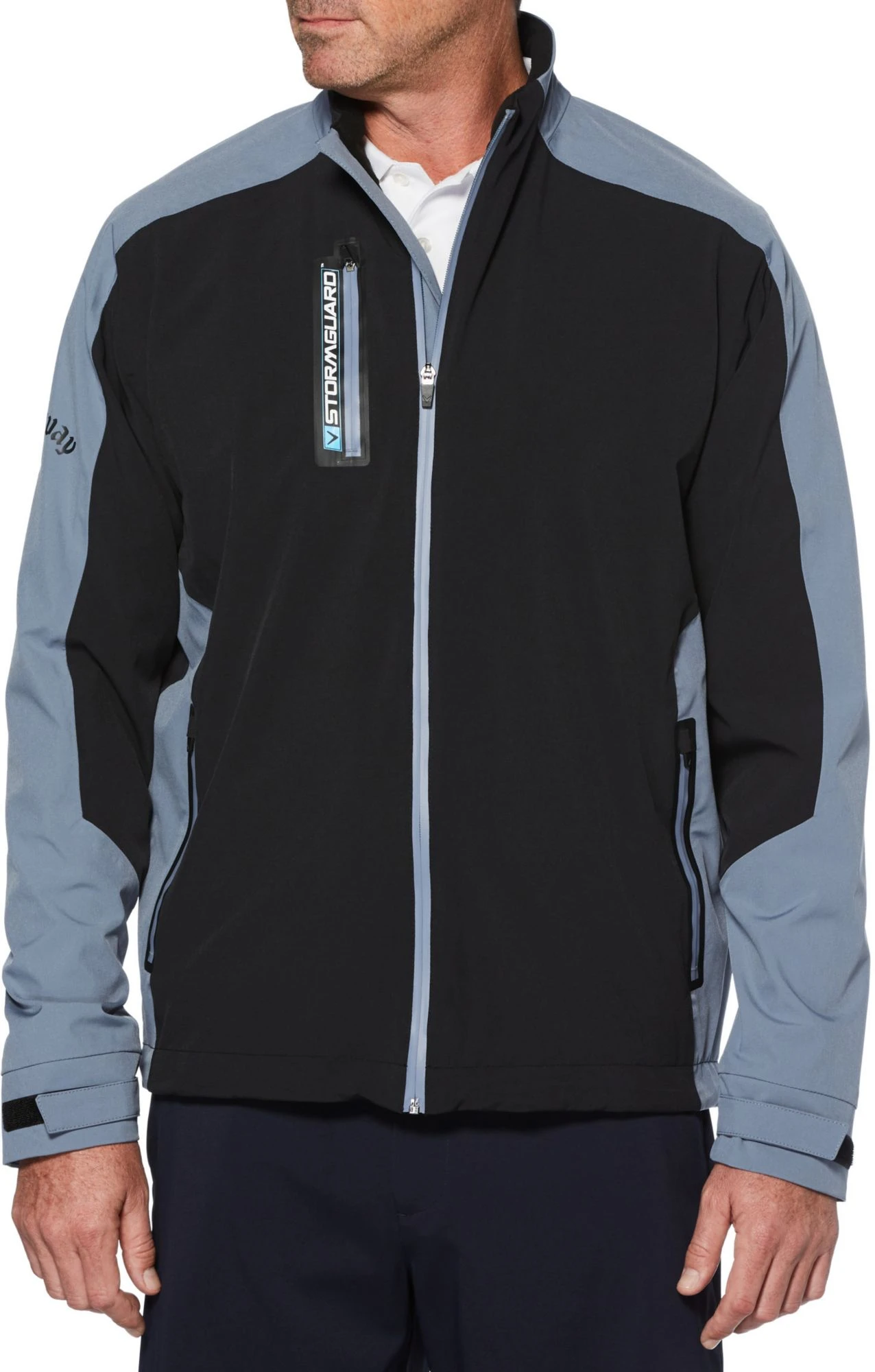 Callaway Men's Full Zip Waterproof Golf Jacket Caviar 3 Callaway Men's Full Zip Waterproof Golf Jacket Caviar