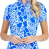 IBKUL Women's Bianca 1/4 Zip Short Sleeve Golf Sun Shirt Bianca Blue/white 2 IBKUL Women's Bianca 1/4 Zip Short Sleeve Golf Sun Shirt Bianca Blue/white -Golf Apparel Shop unnamed file 10540