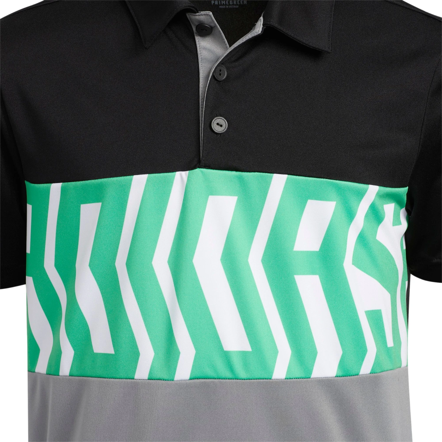 Adidas Boys Print Block Primegreen Polo Shirt For Boys' Black/semi Screaming Grn 5 Adidas Boys Print Block Primegreen Polo Shirt For Boys' Black/semi Screaming Grn - Image 3