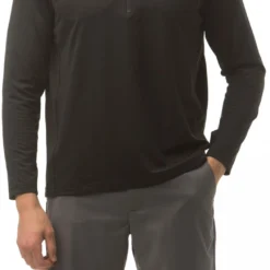 Sansoleil Men's SolCool 1/4 Zip Golf Pullover Black/gray