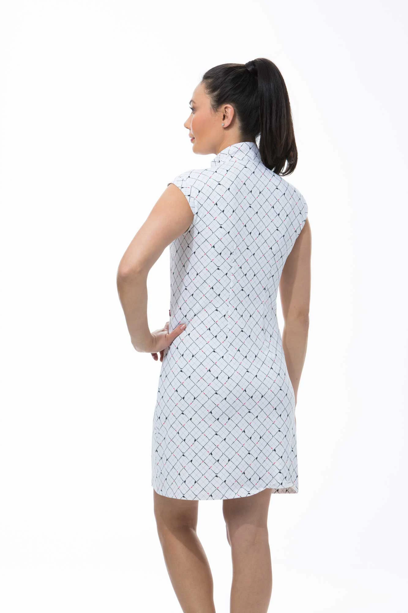 SanSoleil SolStyle Cool Sleeveless Zip Mock Dress For Women Tee Box White 3 SanSoleil SolStyle Cool Sleeveless Zip Mock Dress For Women Tee Box White - Image 2