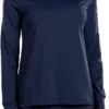 SwingDish Women's Hazel Crew Golf Pullover Navy -Golf Apparel Shop unnamed file 10619