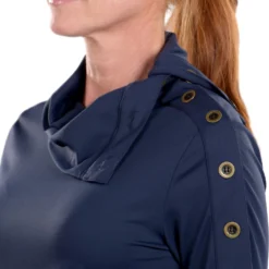 SwingDish Women's Hazel Crew Golf Pullover Navy -Golf Apparel Shop unnamed file 10624