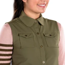 SwingDish Women's Amari Khaki Vest Olive Green 8 SwingDish Women's Amari Khaki Vest Olive Green -Golf Apparel Shop unnamed file 10653