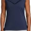 Lady Hagen Women's Front Ruffle Sleeveless Golf Polo Dark Navy -Golf Apparel Shop unnamed file 1092