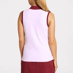 Lady Hagen Women's Clubhouse Plaid Sleeveless Golf Polo Bias Clubhouse Plaid Pink -Golf Apparel Shop unnamed file 1099