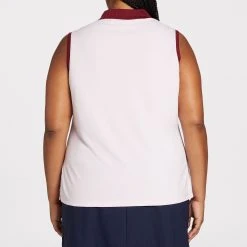 Lady Hagen Women's Clubhouse Plaid Sleeveless Golf Polo Bias Clubhouse Plaid Pink -Golf Apparel Shop unnamed file 1102