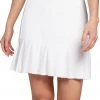 Lady Hagen Women's 17" Tummy Control Pleated Golf Skort White