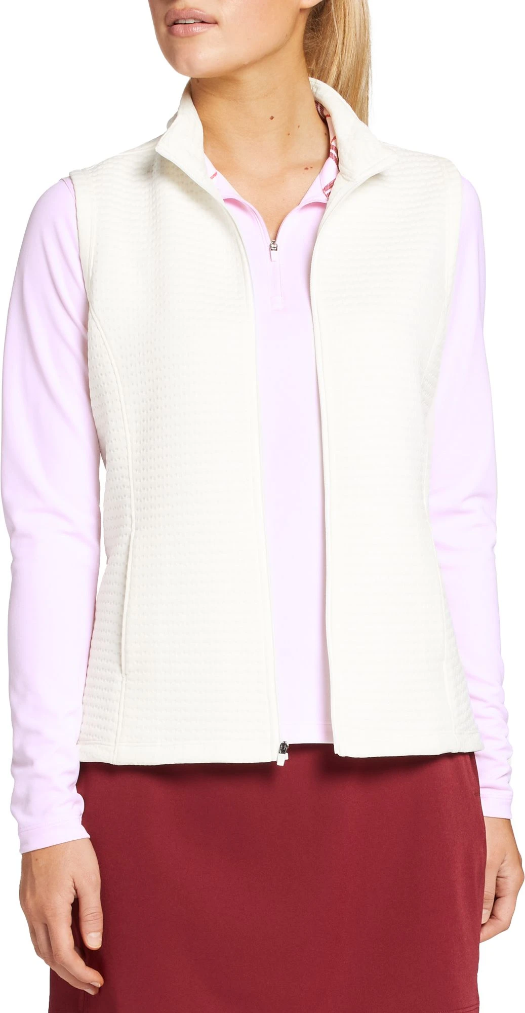 Lady Hagen Women's Embossed Full-Zip Golf Vest Dark Navy 4 Lady Hagen Women's Embossed Full-Zip Golf Vest Dark Navy - Image 2