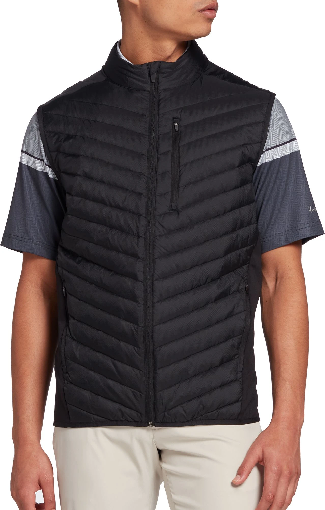 Walter Hagen Men's Quilted Full-Zip Golf Vest Black 3 Walter Hagen Men's Quilted Full-Zip Golf Vest Black