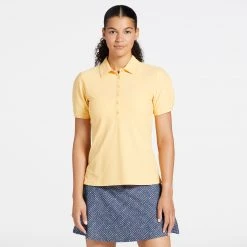 CALIA Women's Puff Sleeve Golf Polo Peachy Melon