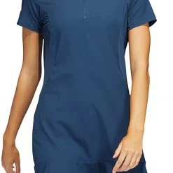 Adidas Women's Short Sleeve Primeblue Golf Dress Crew Navy