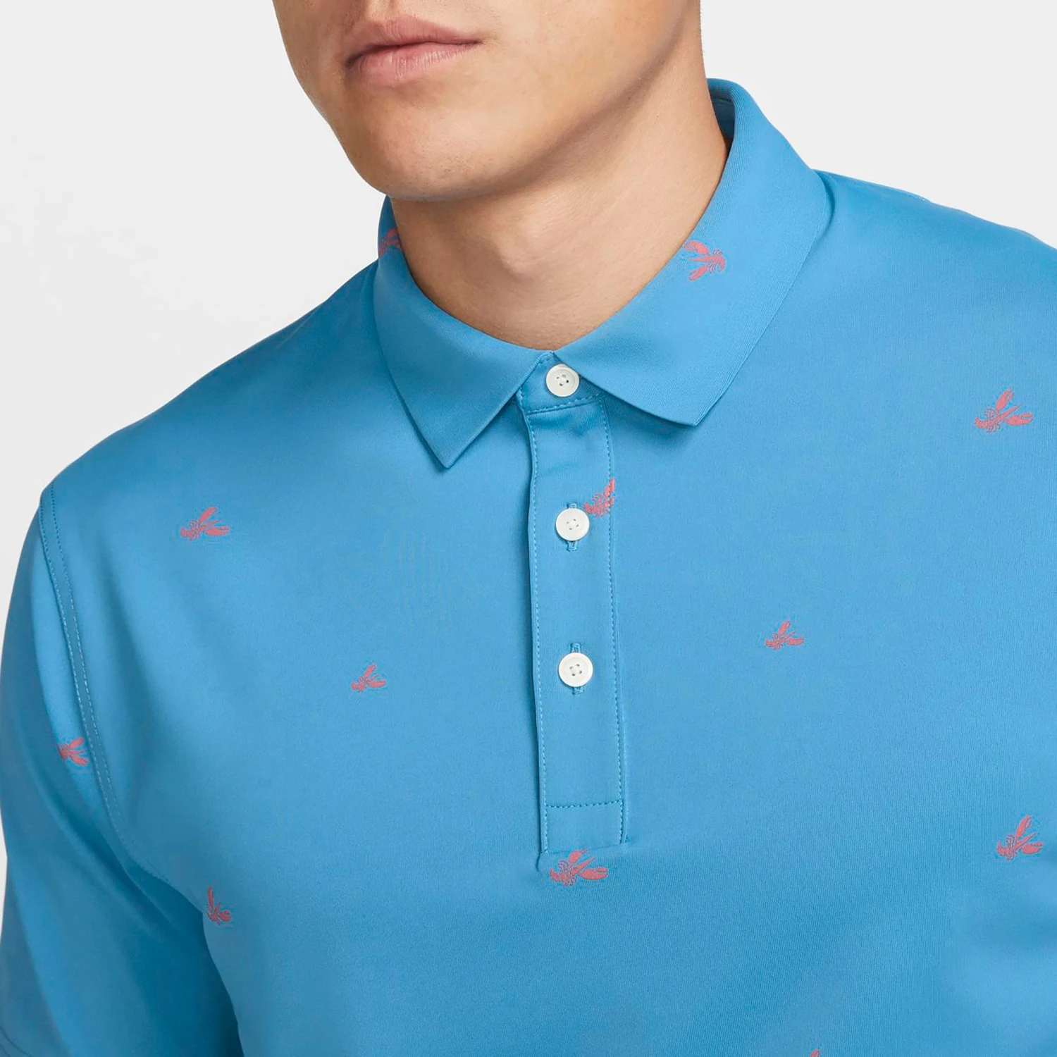 Nike Men's Dri-FIT Player Lobster Print Golf Polo Dutch Blue 5 Nike Men's Dri-FIT Player Lobster Print Golf Polo Dutch Blue - Image 3