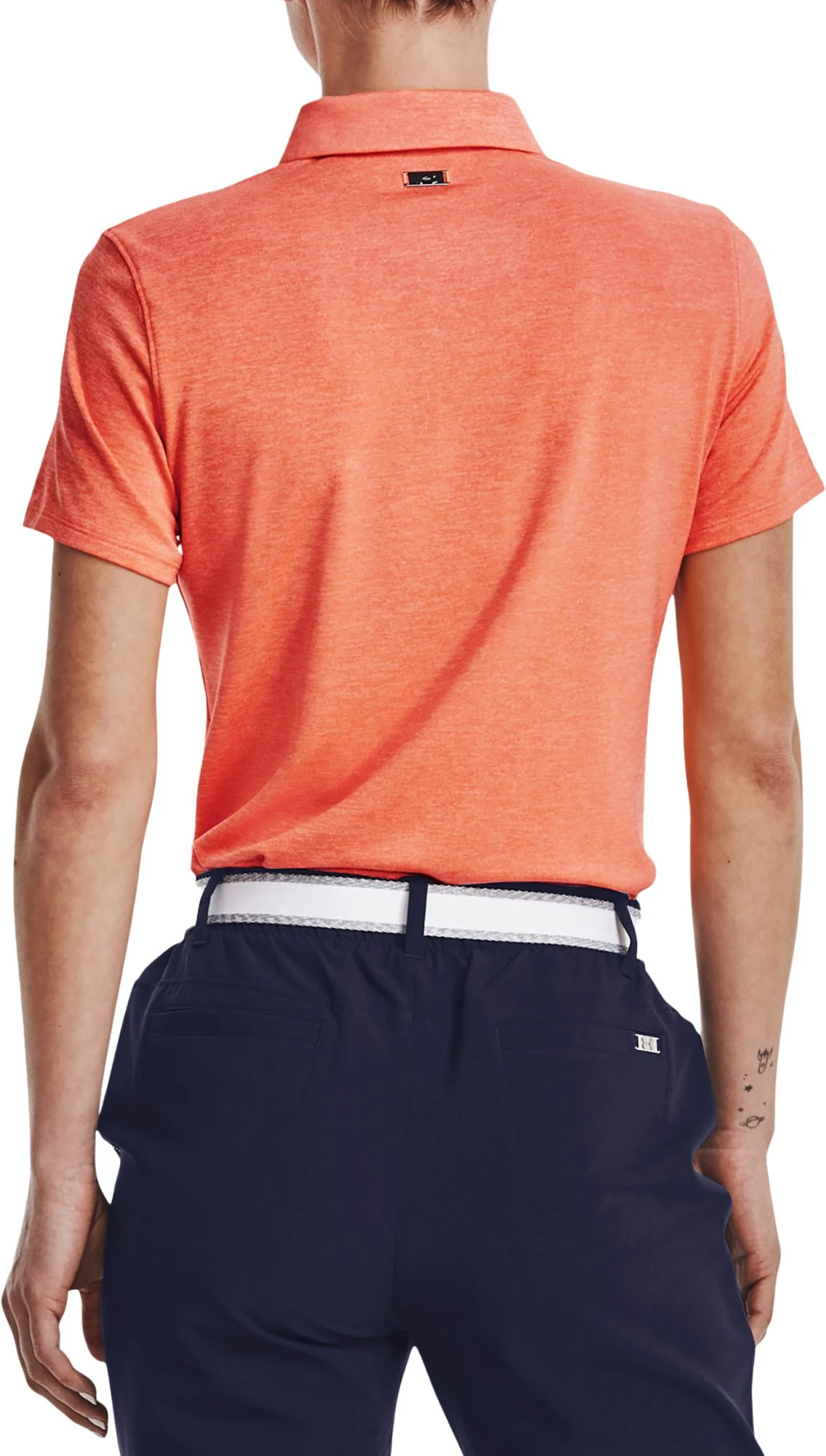 Under Armour Women's Zinger Short Sleeve Golf Polo Aftgw/suns Blvd/mtlc Slvr 5 Under Armour Women's Zinger Short Sleeve Golf Polo Aftgw/suns Blvd/mtlc Slvr - Image 3