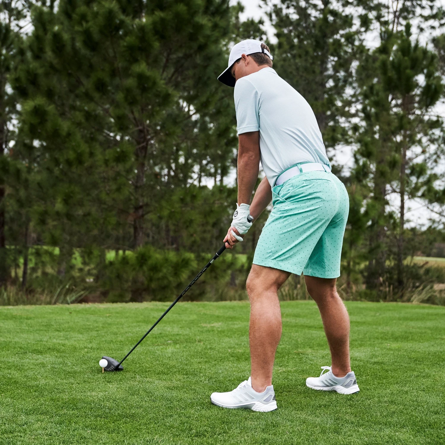 Adidas Men's Ultimate365 Pine Print 10.5" Golf Shorts Acid Mint 8 Adidas Men's Ultimate365 Pine Print 10.5" Golf Shorts Acid Mint - Image 6