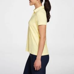 Lady Hagen Women's Textured Short Sleeve Golf Polo Daisy Yellow -Golf Apparel Shop unnamed file 1447