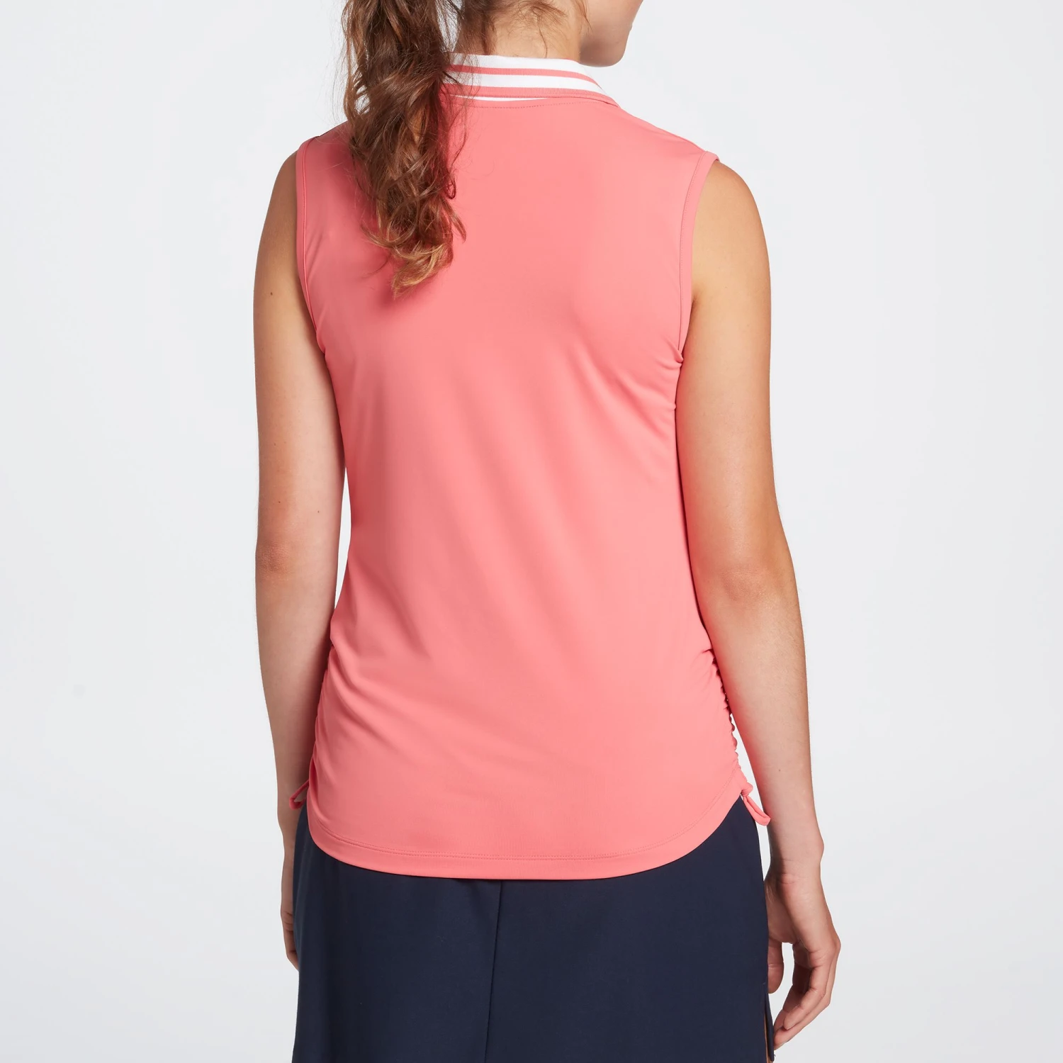 Lady Hagen Women's Side Ruching Sleeveless Golf Polo Refreshing Rose 5 Lady Hagen Women's Side Ruching Sleeveless Golf Polo Refreshing Rose - Image 3
