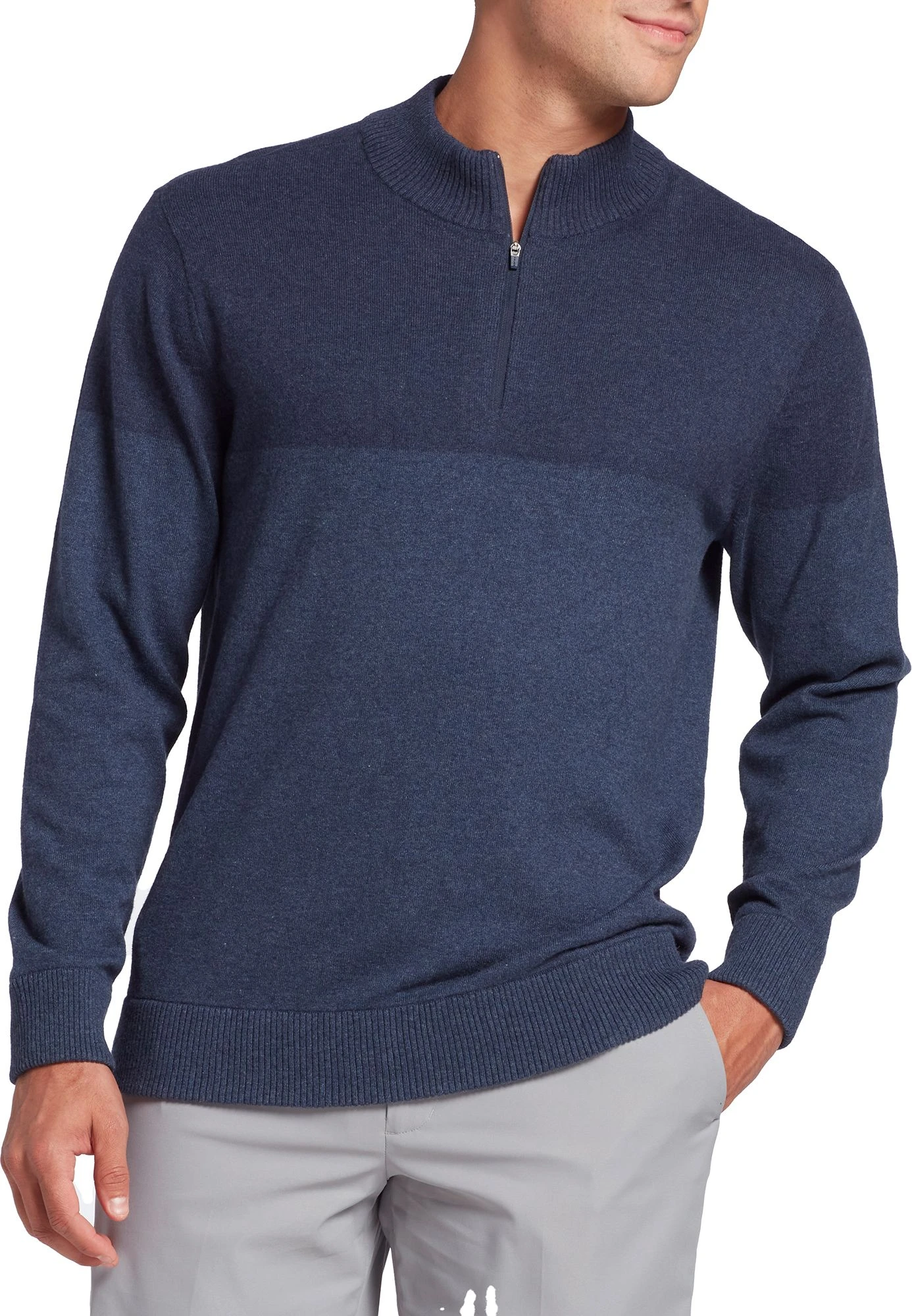 Walter Hagen Men's Perfect 11 1/4 Zip Sweater Htr Navy/lighter Htr Navy 3 Walter Hagen Men's Perfect 11 1/4 Zip Sweater Htr Navy/lighter Htr Navy