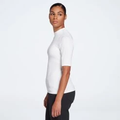 CALIA Women's Golf Ribbed Mock Neck Elbow Sleeve Polo Pure White 11 CALIA Women's Golf Ribbed Mock Neck Elbow Sleeve Polo Pure White -Golf Apparel Shop unnamed file 1506