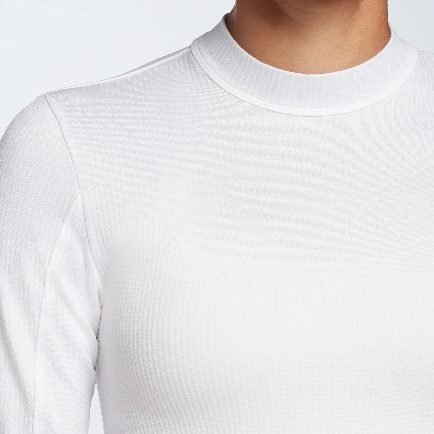 CALIA Women's Golf Ribbed Mock Neck Elbow Sleeve Polo Pure White 7 CALIA Women's Golf Ribbed Mock Neck Elbow Sleeve Polo Pure White - Image 5