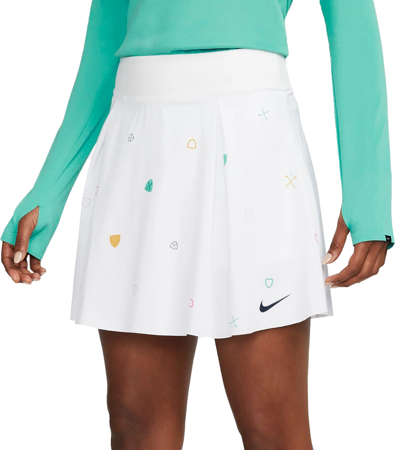 Nike Women's 17" Long Printed Golf Skirt White 3 Nike Women's 17" Long Printed Golf Skirt White