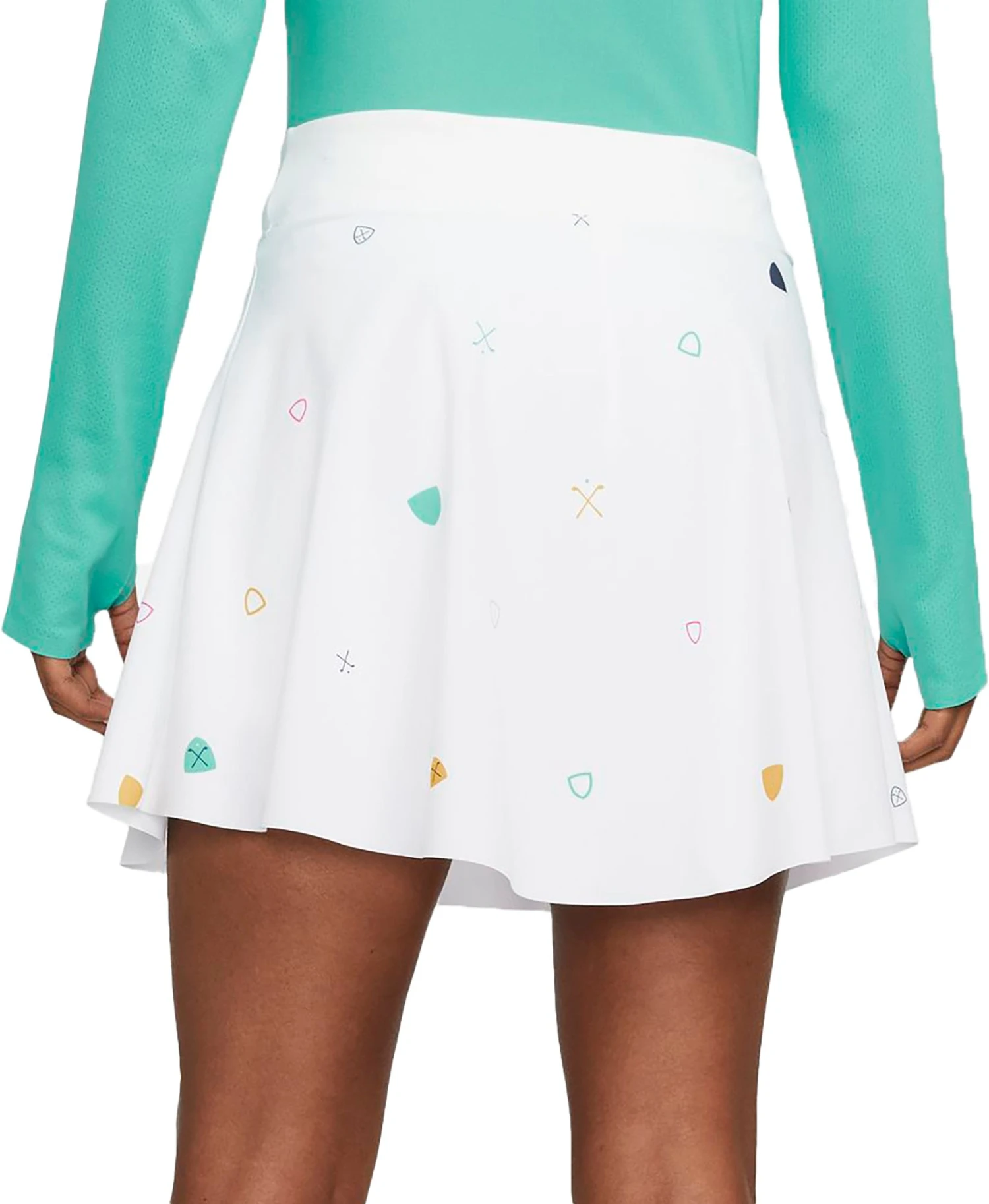 Nike Women's 17" Long Printed Golf Skirt White 5 Nike Women's 17" Long Printed Golf Skirt White - Image 3