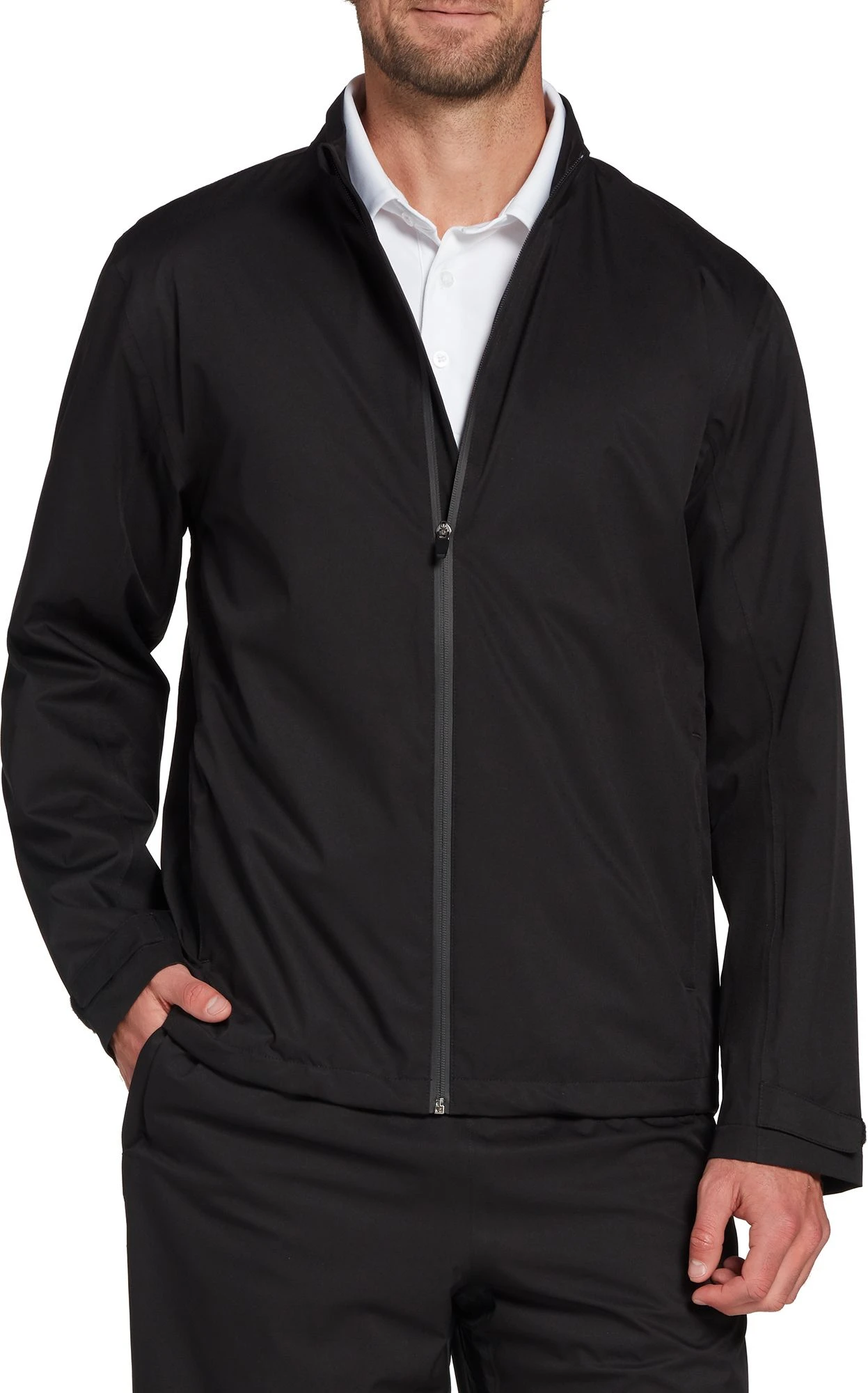 Walter Hagen Men's Full Zip Golf Rain Jacket Black 3 Walter Hagen Men's Full Zip Golf Rain Jacket Black