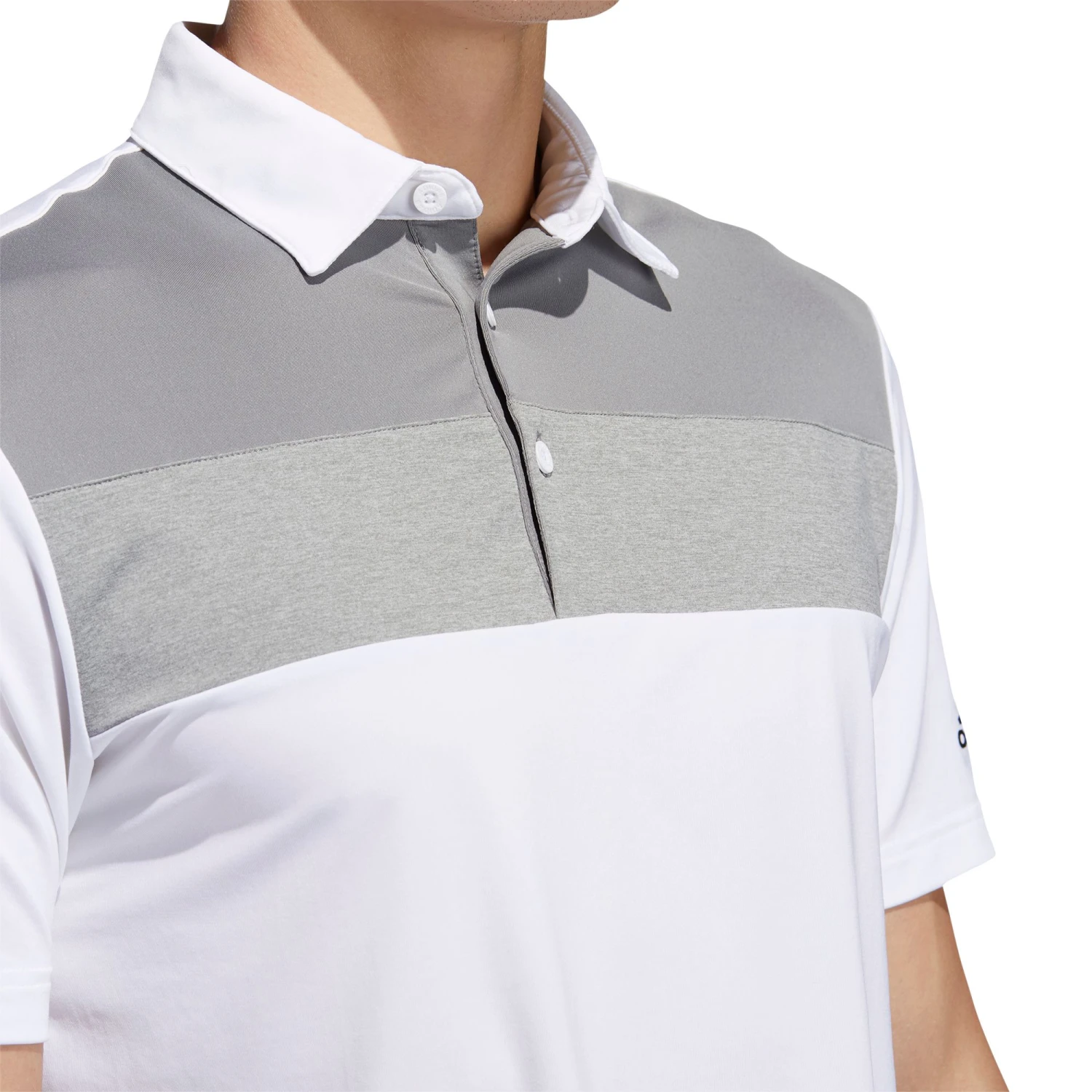 Adidas Men's Novelty Colorblock Primegreen Golf Polo White 6 Adidas Men's Novelty Colorblock Primegreen Golf Polo White - Image 4